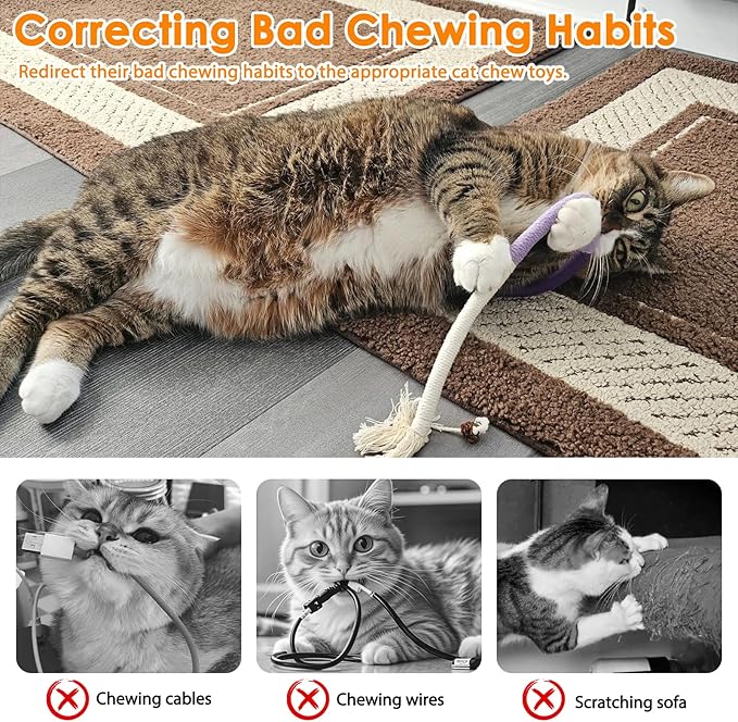 Tocirelo Cat Toys Silvervine Sticks - 8Pack Natural Silvervine Sticks for Cats, Cat Chew Toy for Teeth Cleaning, Interactive Kitten Chew Ropes to Redirect Chewing Habits, Kitty Chew Sticks