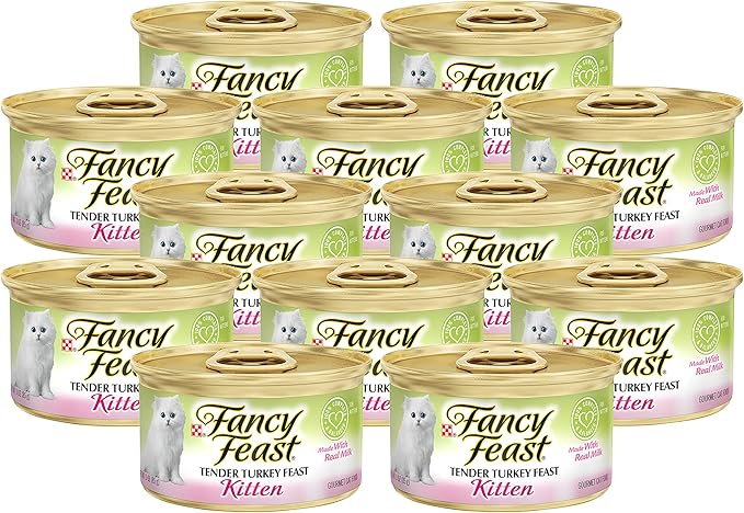 Fancy Feast Tender Turkey Feast Kitten Made with Real Milk 12-Cans