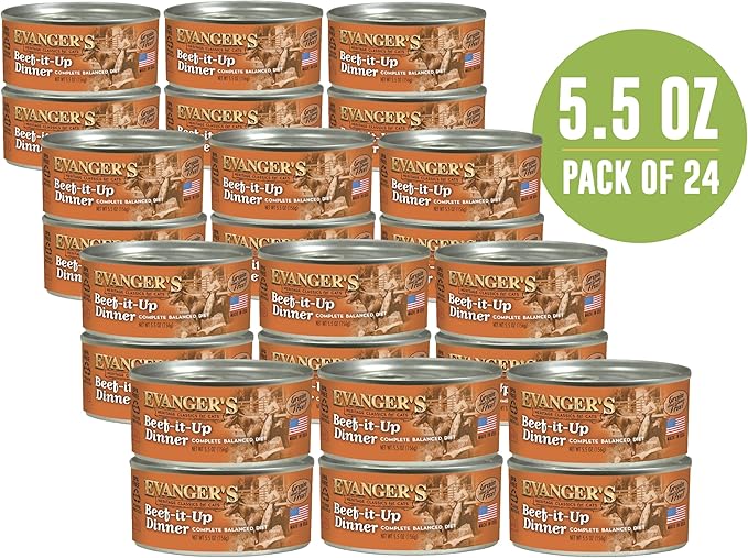 Evanger's Heritage Classics Beef It Up Dinner for Cats – 24 Count, 5.5 oz Each – Market Fresh Beef, Grain Free, Limited Ingredients, Traditional Loaf Style