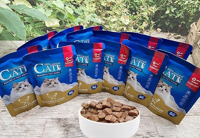 Cats Premium Wet Food 85g Pouch — Moist, Soft Cat Food Mixer, Topper and Rotational Meal (12-Pack, Chicken)