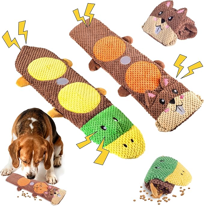 Dog Toys for Aggressive Chewers: 2 Pack Interactive Dog Toys for Boredom and Teething, Snuffle Mat for Dogs Squeaky Chew Toy for Small, Medium Breed to Keep Them Busy