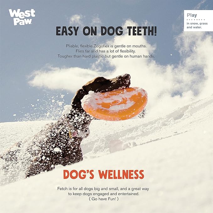 WEST PAW Zogoflex Zisc Dog Flying Disc, High Flying Aerodynamic Disc for Dogs Puppy – Lightweight, Floatable Disc for Fetch, Tug of War, Catch, Play – Doubles as Food/Water Bowl, Large, Granny Smith