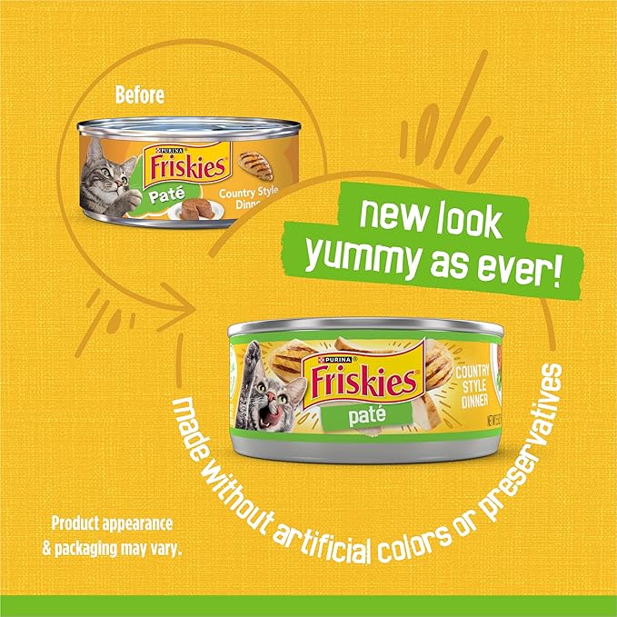 Purina Friskies Wet Cat Food Pate, Country Style Dinner - (Pack of 24) 5.5 oz. Cans