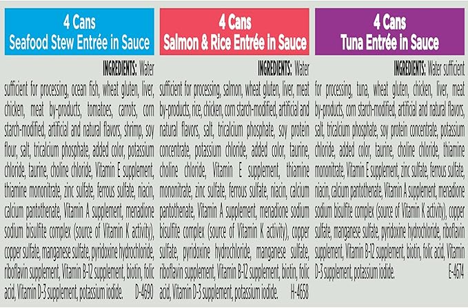 Nestle Purina Petcare 381023 36 oz Pro Plan Seafood Entrees Variety Pack (Pack of 12)