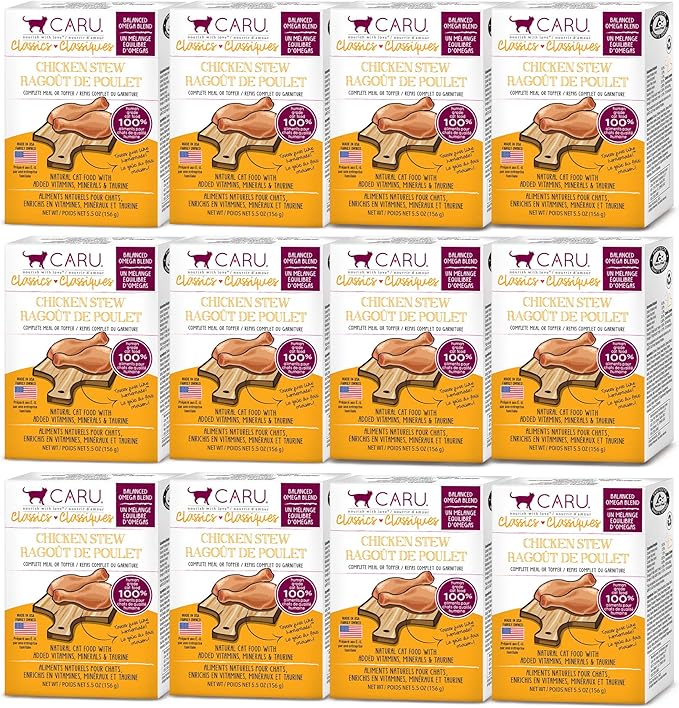 Chicken Stew for Cats, Natural Cat Food with Added Vitamins, Non-GMO Ingredients, Complete & Balanced for All Stages of Life (5.5oz) - Case of 12