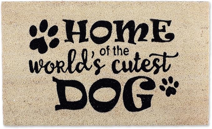 DII Pet Print Collection Natural Coir Doormat, 17x29, World's Cutest Dog