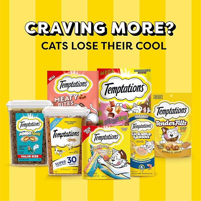 Temptations Creamy Puree Squeezable Lickable Cat Treats, Wet Cat Treats with Tuna, 0.42 oz. Tubes, 4 Count, Pack of 11 (44 Total)
