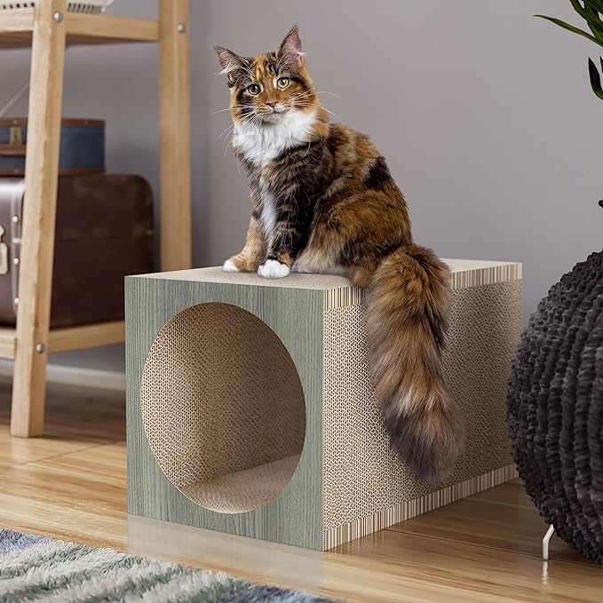 WAY BASICS Cat Scratching Post Tunnel (Tool-Free Assembly)