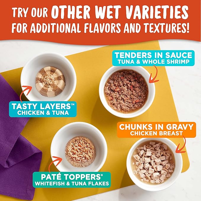 Meow Mix Tenders in Sauce Wet Cat Food, Turkey & Giblets, 2.75 Ounce Cup (Pack of 12)