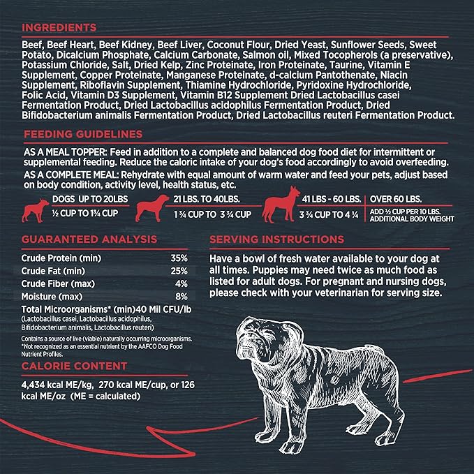 Blackwood Dog Food Topper, Beef Recipe with Sweet Potato, 8 Ounce, High Protein with Probiotics, Use as Training Treat, Meal, or Topper