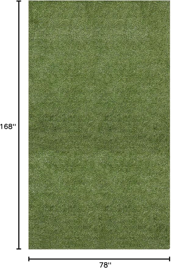 Sweet Home Stores Lifelike Artificial Grass Runner Rug 7x14 Indoor/Outdoor with Drainage Holes, Customizable Thick High Pile for Backyards, Patio, Bedroom Rug, 6'6" x 14'