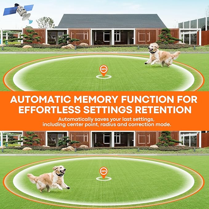 GPS Wireless Dog Fence System: Electric Fence for Dog with 4-Zone Progressive Correction & 3 Modes, 55-6000ft Adjustable Range, Waterproof Rechargeable GPS Dog Collar for Medium Large Dogs Outdoor Use