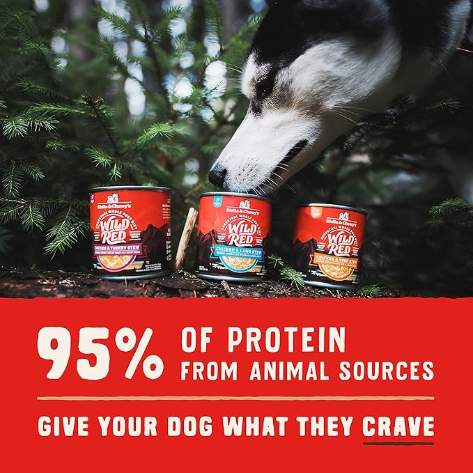 Stella & Chewy's Wild Red Wet Dog Food - High Protein Chicken & Beef Stew - Grain-Free Premium Recipe with 96% Animal Protein - Perfect for Picky Eaters, 10 oz, Pack of 6