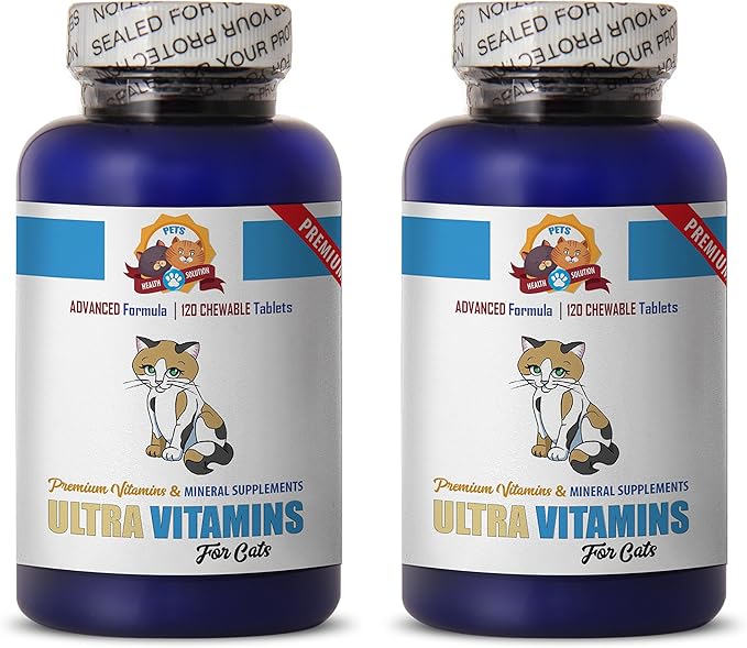 cat Vitamins for Liver - Cats Ultra Vitamins - Advanced Mineral and Vitamin Support - Premium Treat - Magnesium for Cats - 180 Treats (2 Bottle)