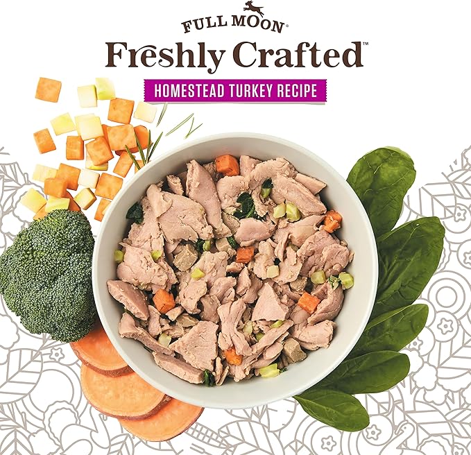 Full Moon NAE Freshly Crafted Homestead Turkey Recipe Frozen Fresh Dog Food 64 Oz (Pack of 3)
