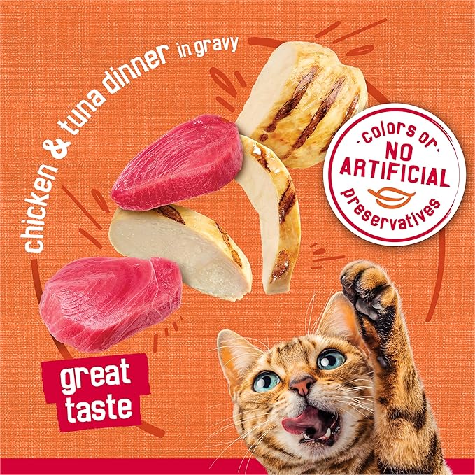 Purina Friskies Prime Filets Chicken and Tuna Dinner in Wet Cat Food Gravy - (Pack of 24) 5.5 oz. Cans