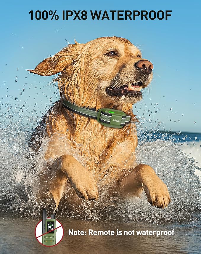 Jugbow Dog Shock Collar - 4200FT Training Collar with Remote for 5-120lbs Large Medium Small Dogs, IPX8 Waterproof E Collar with 4 Training Modes, Security Lock, Rechargeable Shock Collar (Green)