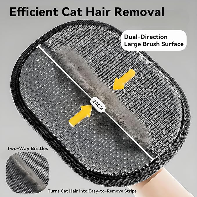 Pet Hair Removal Glove, 2025 New Upgrade Efficient Pet Grooming, Electrostatic Glove for Cats and Dogs, Reusable Pet Hair Remover Glove (2)