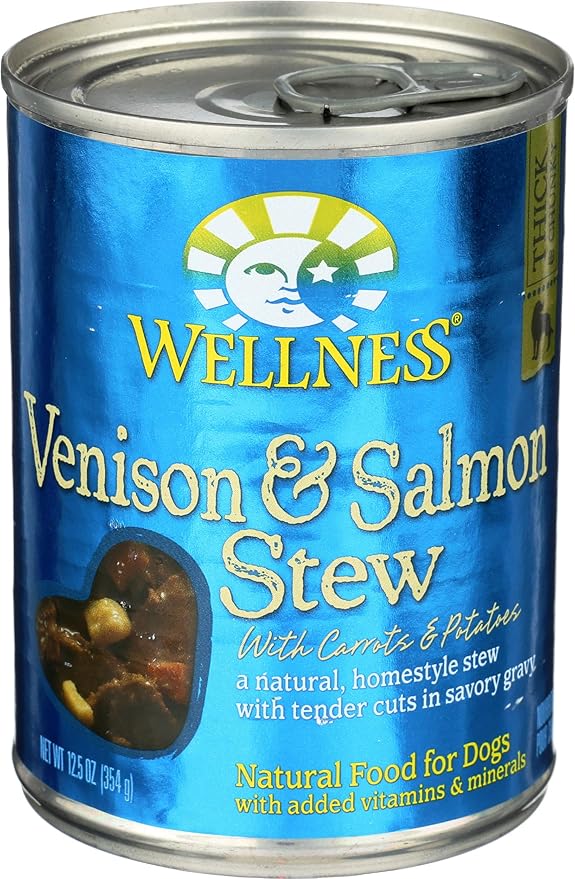 Wellness, Dog Food Can Venison Salmon Stew, 12.5 Ounce