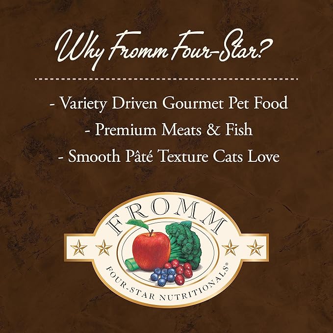 Fromm Four-Star Nutritionals Salmon & Tuna Pate Cat Food - Premium Wet Cat Food - Salmon Recipe - Case of (12) 5.5 oz Cans