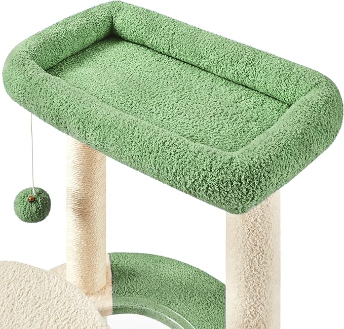 Yaheetech Cat Scratching Posts with Cat Bed, 35in Cat Scratcher with 2 Scratching Posts for Indoor Cats, Sisal Scratch Posts with Replaceable Ball for Kittens Adults Cats