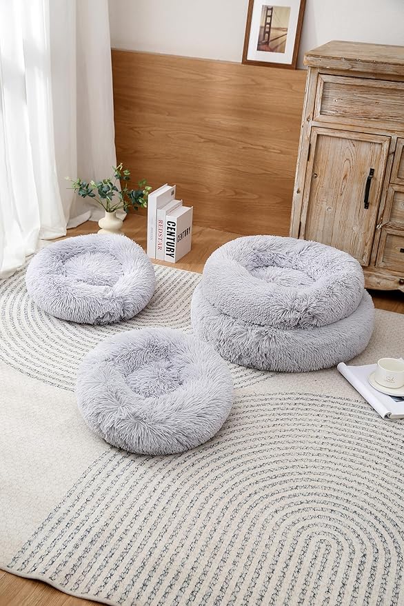 Cat Bed Dog Bed Donut Comfort Pet Beds Small Puppy Pillow Dogs Cuter Rabbit Pillow Cute Round Cat Beds Suit for 5Kg