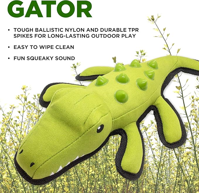 Plush Dog Toys | Alligator Stuffed Animal Squeaky Toy for Dogs | Outdoor Pet Toy Built for Adventure