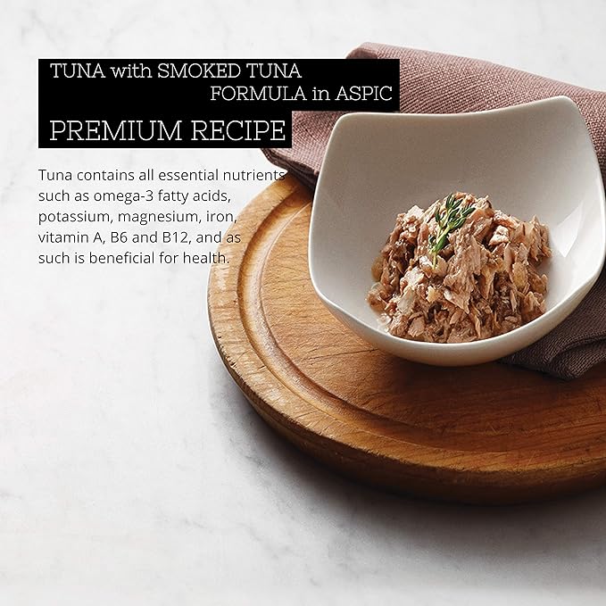 Fussie Cat Premium Tuna With Smoked Tuna In Aspic Grain-Free Wet Cat Food 2.82oz, case of 24