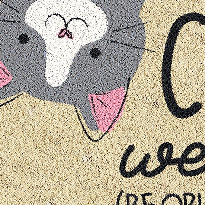 DII Pet Print Collection Natural Coir Doormat, 17x29, Cats Welcome