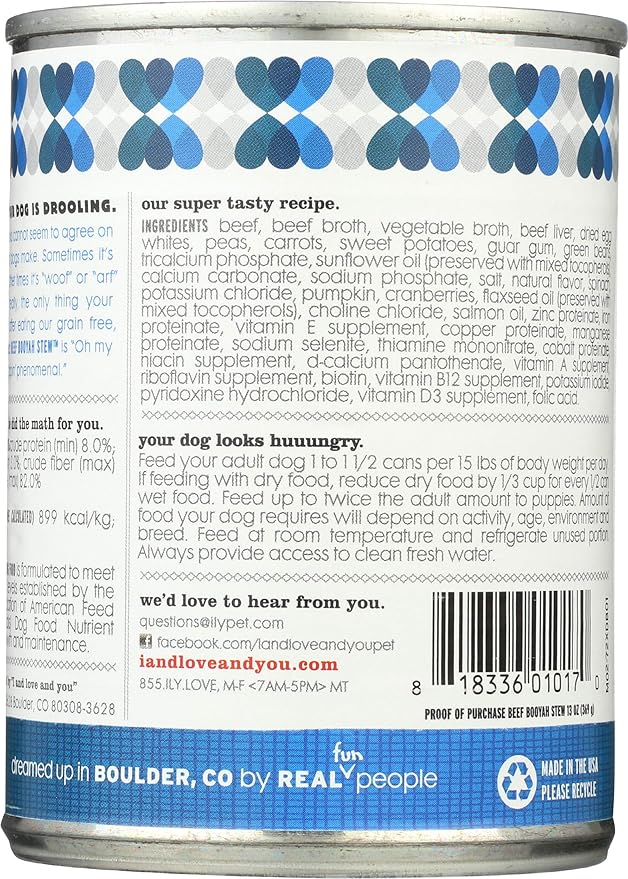 I & Love & U, Dog Beef Stew, 13 Ounce
