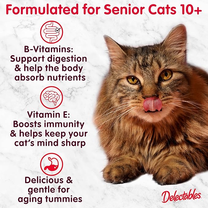 Hartz Delectables Chowder Lickable Wet Cat Treats for Senior Cats,Tuna & Whitefish,1.4 Ounce(Packaging May Vary),(Pack of 24)