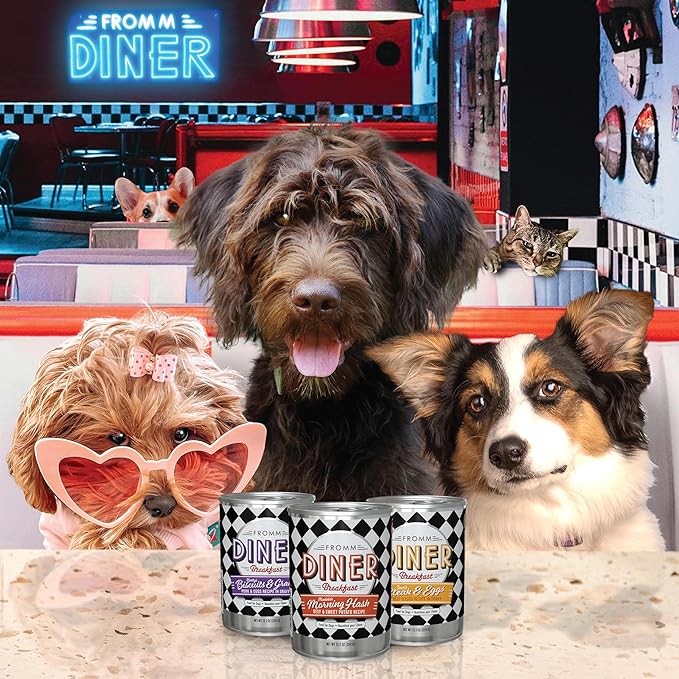 Fromm Diner Breakfast Betty's Biscuits & Gravy Pork & Eggs Recipe in Gravy Dog Food - Premium Wet Dog Food - Pork Recipe - Case of 12 Cans