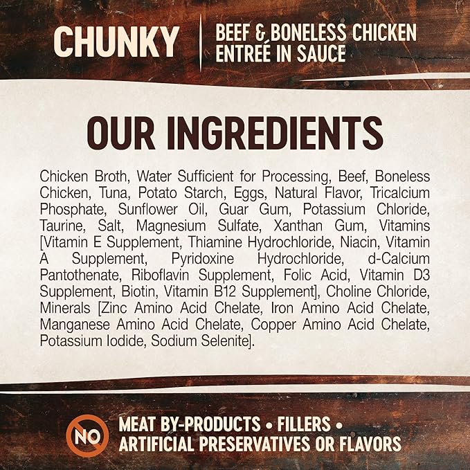 Wellness CORE Signature Selects Chunky Adult Wet Cat Food, Natural, Protein-Rich, Grain Free, 2.8 Ounce, 12 Pack (Beef & Chicken)