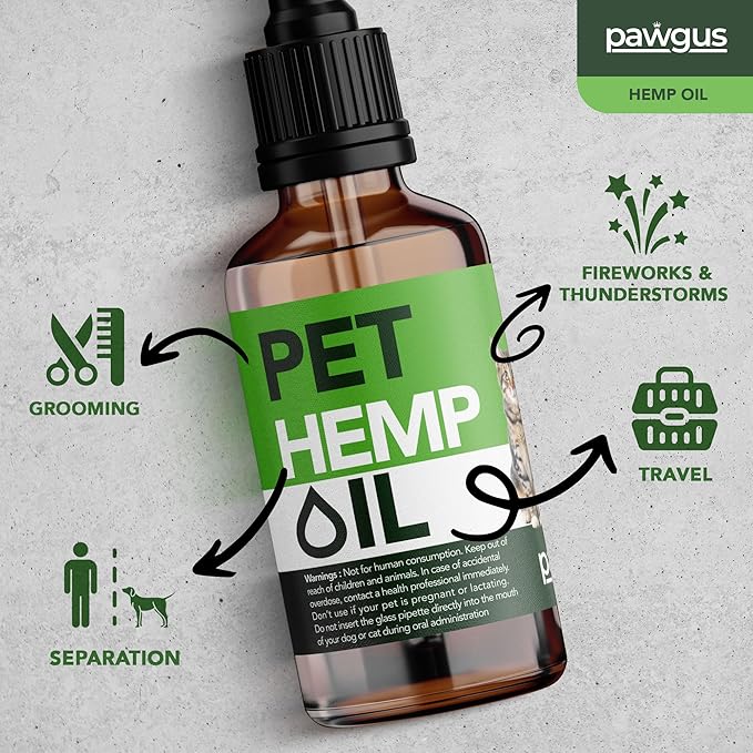 Hemp Оil for Dogs Cats%100 Organic Advanced Calming Supplement, Helps Pets with Аnxiеty, Hyperactivity, Strеss, Аrthritis - Sеizures, Pain Relief - Skin Care - Storms, Fireworks - Canine