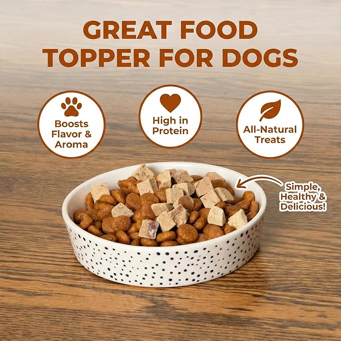 Fieldcrest Farms Duck Liver Toppers – Freeze-Dried Raw Single Ingredient Dog Food Topper, High Protein, All-Natural & Grain-Free, 12 oz.