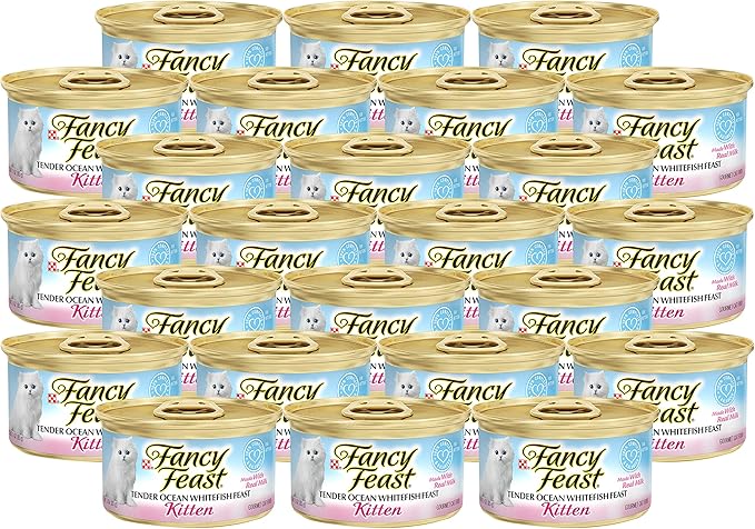 Purina Fancy Feast Tender Wet Kitten Food, Ocean Whitefish Flavor, 3 Ounce, Pack of 24