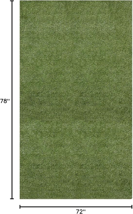 Sweet Home Stores Lifelike Artificial Grass Area Rug 6x7 Indoor/Outdoor with Drainage Holes, Customizable Thick High Pile for Backyards, Patio, Bedroom Rug, 6'x 6'6"