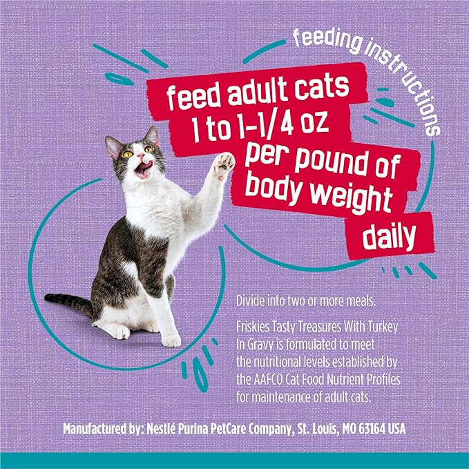 Purina Friskies Wet Cat Food Tasty Treasures With Turkey and Liver in Gravy - (Pack of 24) 5.5 oz. Cans