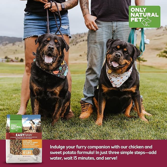 Only Natural Pet - EasyRaw Dehydrated Raw Dog Food Formula, Contains Real Wholesome Nutrition, Low Glycemic, Paleo Friendly, Non-GMO - Chicken & Sweet Potato Flavor - 2 lb Bag (Makes 10 lbs)-C2