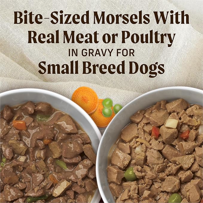 Merrick Lil’ Plates Grain Free Dinner Duos Soft Natural Wet Small Dog Food Variety Pack, Beef and Chicken - (Pack of 12) 3.5 lb. Tubs