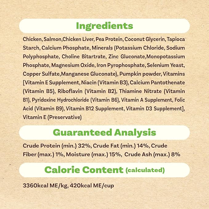 A Freschi srl Air-Dried Puppy & Adult Dog Food - Real Chicken & Salmon Recipe | Grain-Free | High-Protein for Toy, Small & Large Breeds | Ideal for Picky Eaters, 1 lb Starter Bag