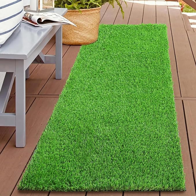 XLX TURF 2FTX6FT Artificial Grass Runner Rug - Thick Outdoor Realistic Pets Friendly Fake Grass Pads for Dogs Potty Patio Balcony, 1" Pile Height