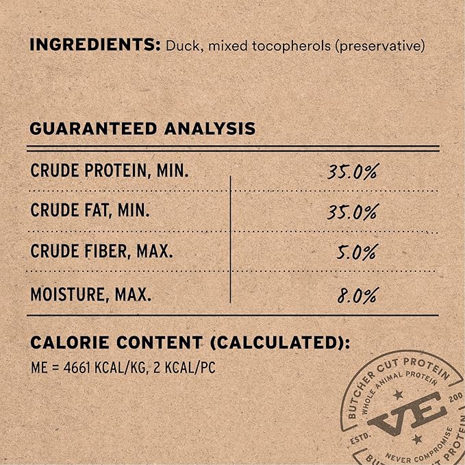 Vital Essentials Freeze Dried Dog Treats | Duck Bites, Single Ingredient | Premium Quality | Grain Free Training Treats for Dogs, 2 oz Bag