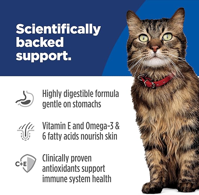 Hill's Science Diet Sensitive Stomach & Skin, Adult 1-6, Stomach & Skin Sensitivity Support, Wet Cat Food, Salmon & Tuna Stew, 2.8 oz Pouch, Case of 24