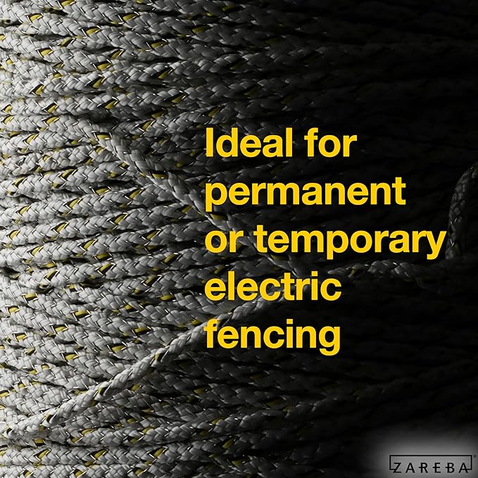 Zareba Elite Electric Polybraid Fence for Horses - 1000 ft, Highly Visible Electric Horse Fence, 4 Tinned Copper Strands, Polybraid Electric Fence, EL1000C4-Z