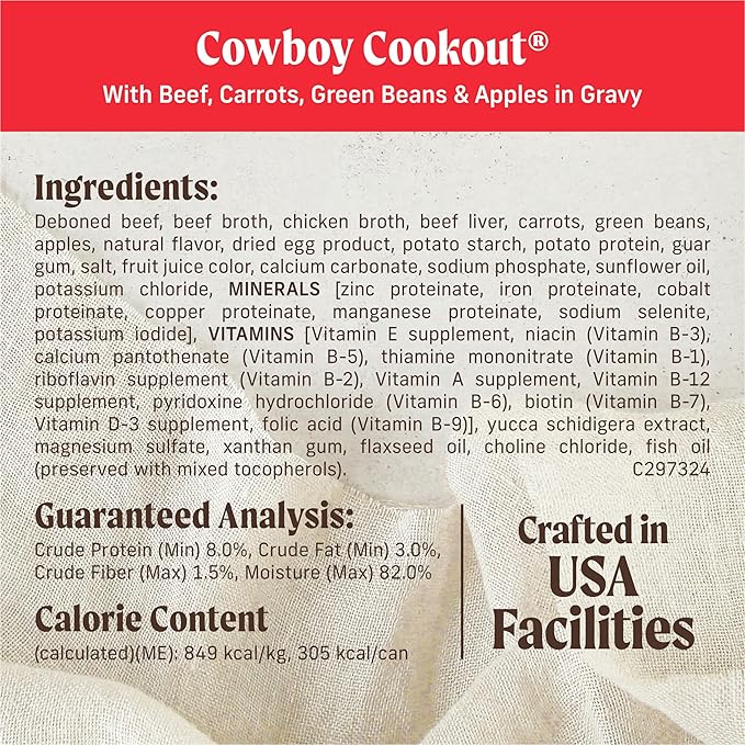 Merrick Grain Free Wet Dog Food, Premium And Wholesome Gluten Free Canned Adult Dog Food, Cowboy Cookout - (Pack of 12) 12.7 oz. Cans