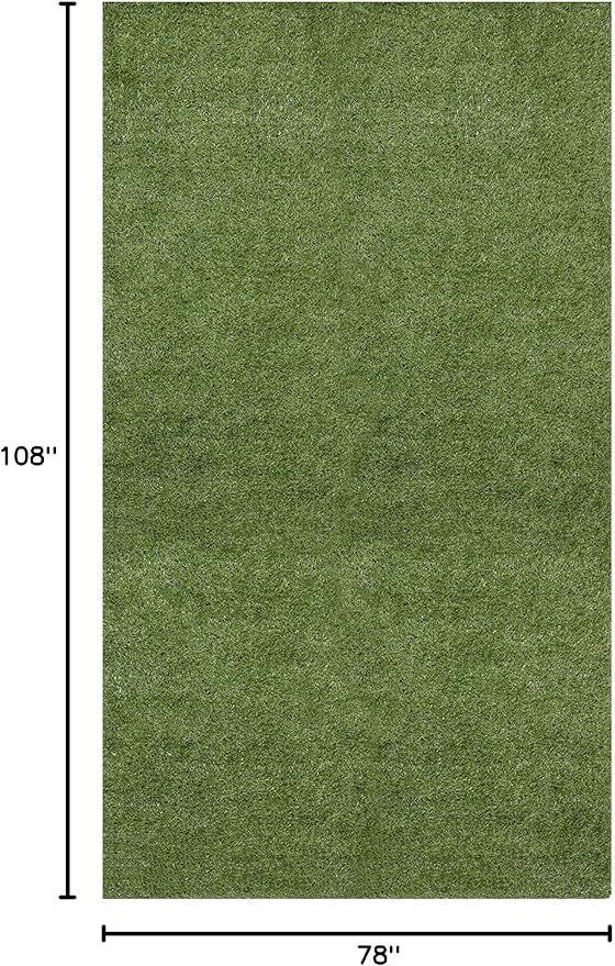 Sweet Home Stores Lifelike Artificial Grass Area Rug 7x9 Indoor/Outdoor with Drainage Holes, Customizable Thick High Pile for Backyards, Patio, Bedroom Rug, 6'6" x 9'