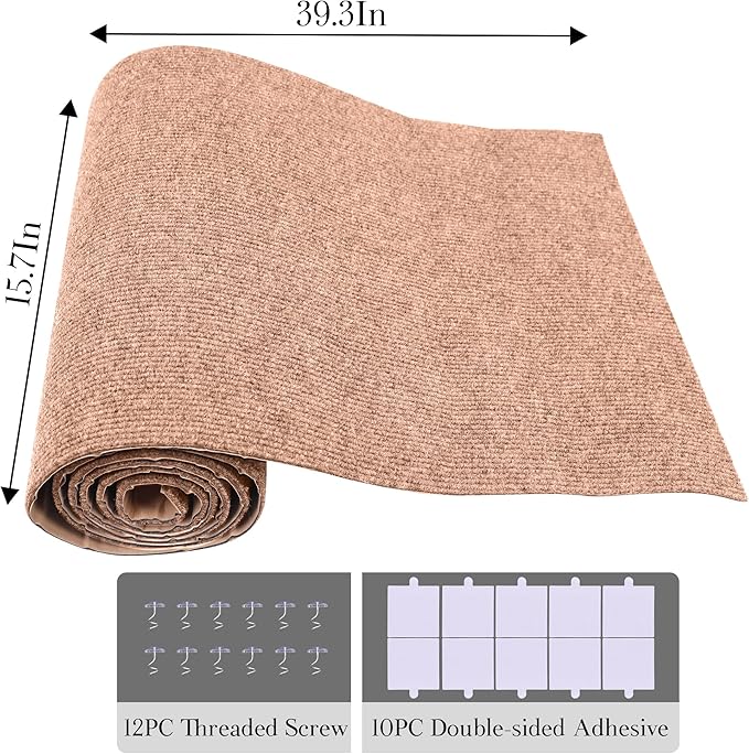 15.7'' x 39.3'' Cat Scratch Furniture Protector Adhesive Trimmable Cloth Couch Anti-Scratch Cover DIY Climb Couch Protector from Cat Claws, Covering Cat Tower, Replacement Pads，Beige