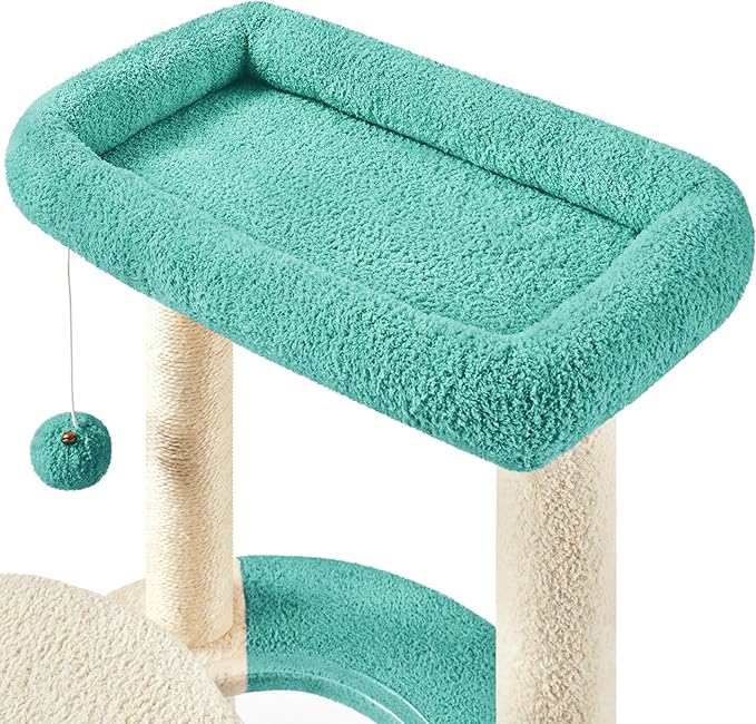 Yaheetech Cat Scratching Posts with Cat Bed, 35in Cat Scratcher with 2 Scratching Posts for Indoor Cats, Sisal Scratch Posts with Replaceable Ball for Kittens Adults Cats
