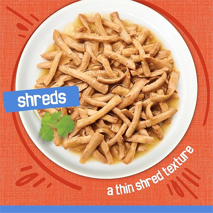 Purina Friskies Shreds Chicken and Salmon Dinner in Wet Cat Food Gravy - (Pack of 24) 5.5 oz. Cans